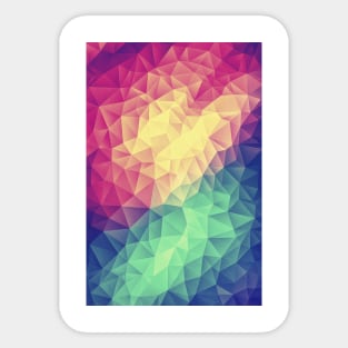 Abstract Multi Color Cubizm Painting (Color Bomb - Low Poly Pattern) Sticker